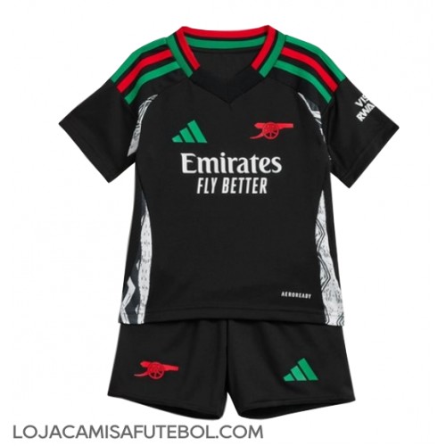 Camisa de Futebol Arsenal Equipamento Secundário Infantil 2024-25 Manga Curta (+ Calças curtas)